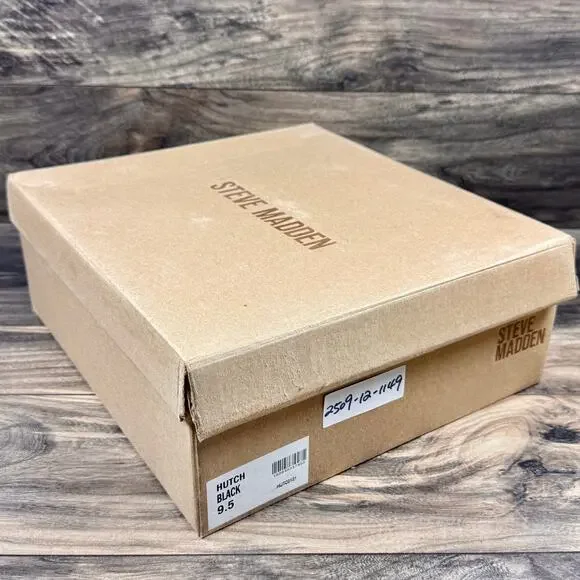 NIB Steve Madden 9.5M Hutch Stretch Lug Sole Chelsea Boots Black Faux Leather - Picture 11 of 11